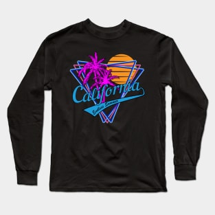 Retro 80s Style California Summer Beach Long Sleeve T-Shirt